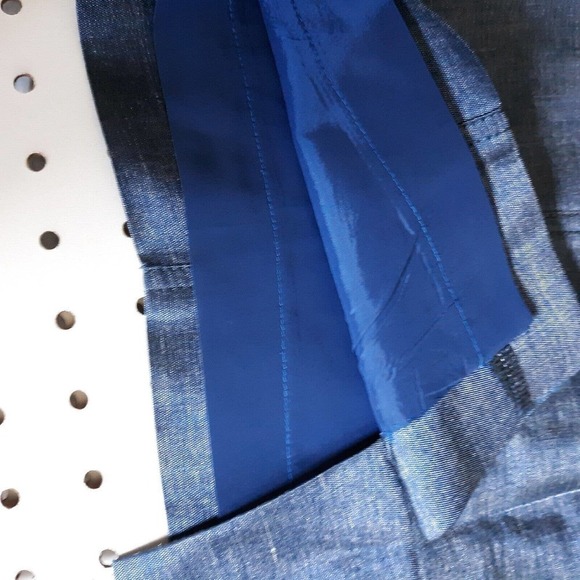 DONCASTER Shimmering Blue Knee Length Skirt Womens Size 6 Linen Blend - Picture 3 of 11